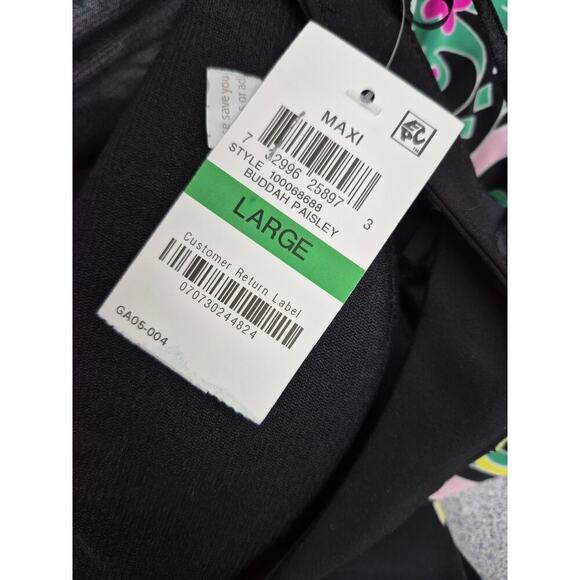 NWT INC International Concepts Polyester Maxi Dress Buddha Paisley Design Sz L - Picture 3 of 6